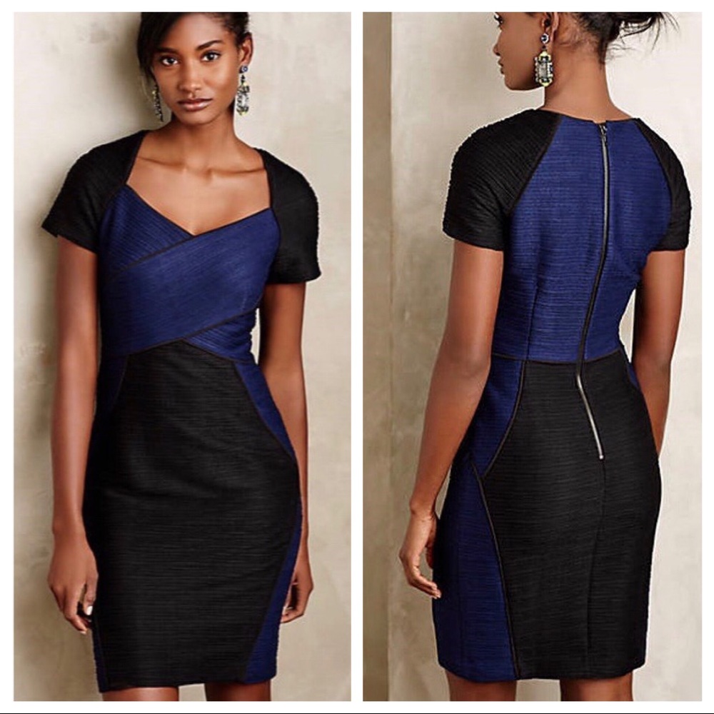 Anthropologie Maeve Colorblocking RibbedKnit Dress